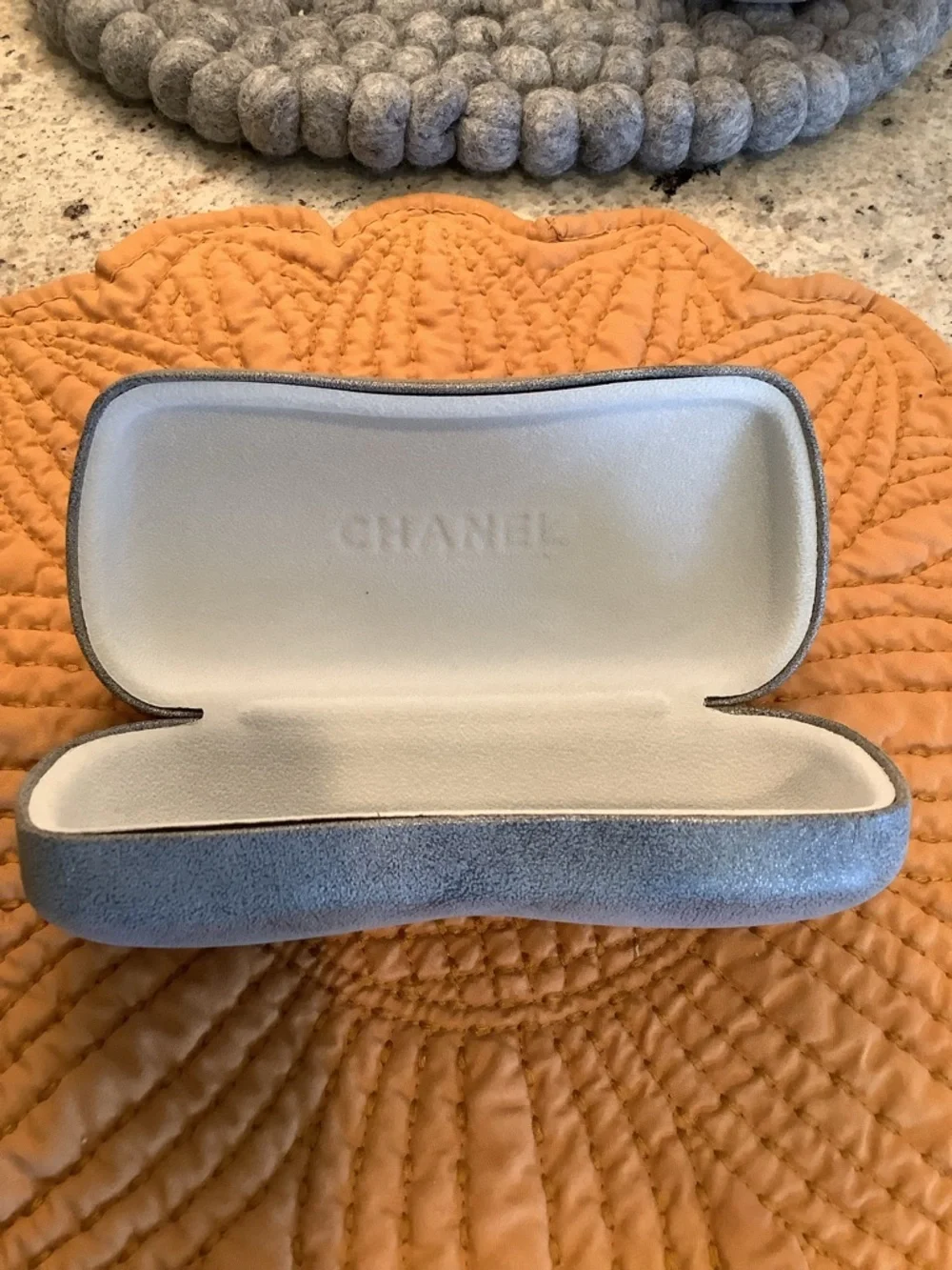Chanel Metallic Gray Eyewear Case - Hardshell